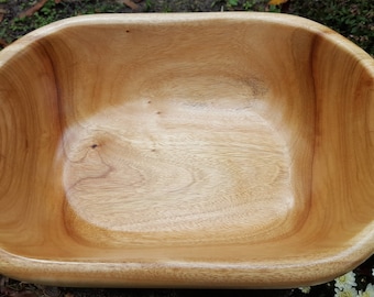 Hand carved wooden Camphor wood dough bowl, bread bowl or trench bowl.