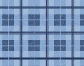 One Yard Saranac Lake - Crawford Notch Plaid in Blue - Cotton Quilt Fabric - Benartex Fabrics (W1607)