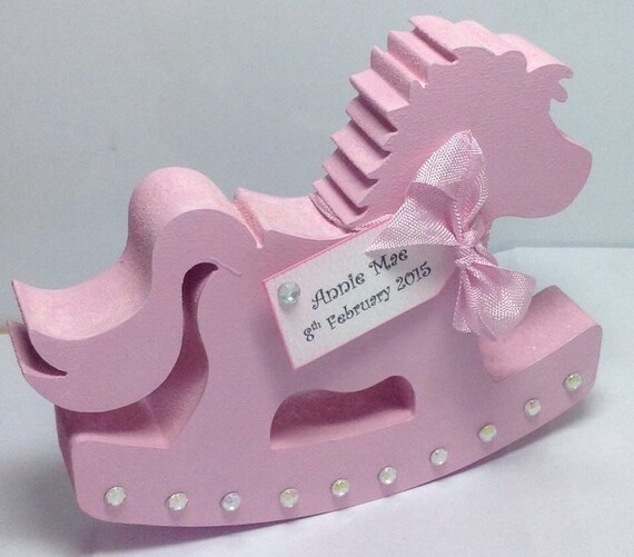 Personalised New Baby Gift Rocking Horse with personalised