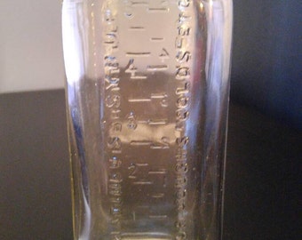 Vintage 1950's Syrup Mathieu's Glass in Relief Very nice condition !!!!*