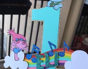 Trolls cake topper; poppy cake topper, trolls party decor