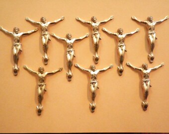 10 Vintage Brass 32mm Highly Detailed Jesus Figures