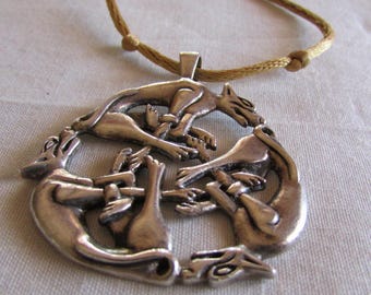 Sterling Silver Celtic Wolf Necklace