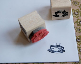 Tiny Steaming Cup of Java Mounted Rubber Stamp