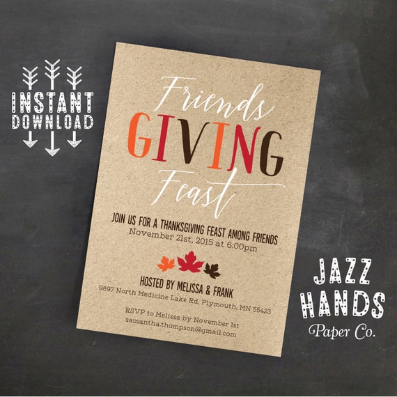 Friendsgiving Invitation Free Template 1