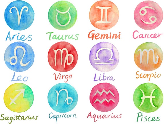 Watercolor astrological signs Zodiac signs and watercolor