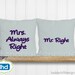 Mr. Right and Mrs. Awlays Right Wedding Embroidery Design SA002