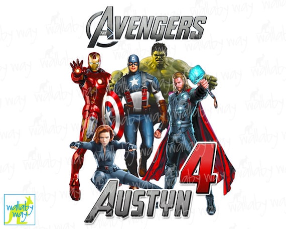 Download The Avengers Birthday Printable Iron On Transfer or as Clip