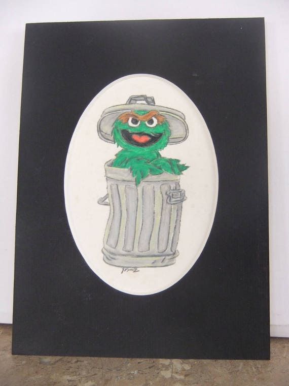 OSCAR THE GROUCH Colored Pencil Drawing