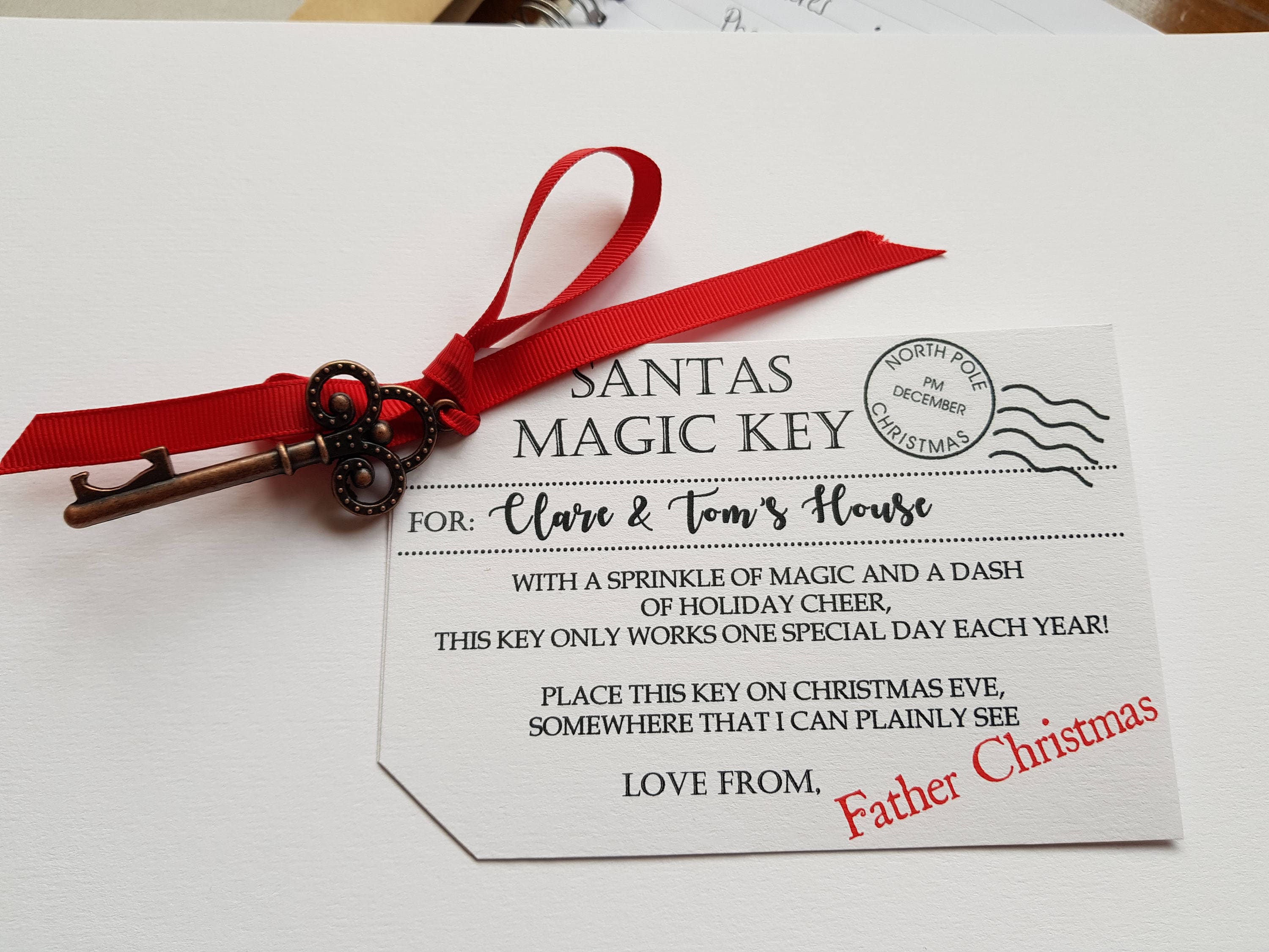 Santa s Magic Key Tag Cute Santa s Magic Key 