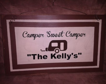 Camping Primitive Wood Sign