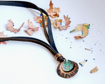 Shell pendant Patina copper necklace Romantic necklace Copper patina jewelry Simple pendant Shell jewelry Pendant gift Copper pendant gift