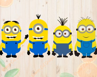 Minions Svg, Despicable me Dxf, Eps & Png Cutfiles, Minions cut files for Cricut, Silhouette cameo, Layered Minions Svg, Minions Clipart.