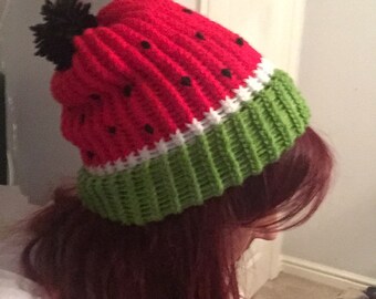 Knitted watermelon hat