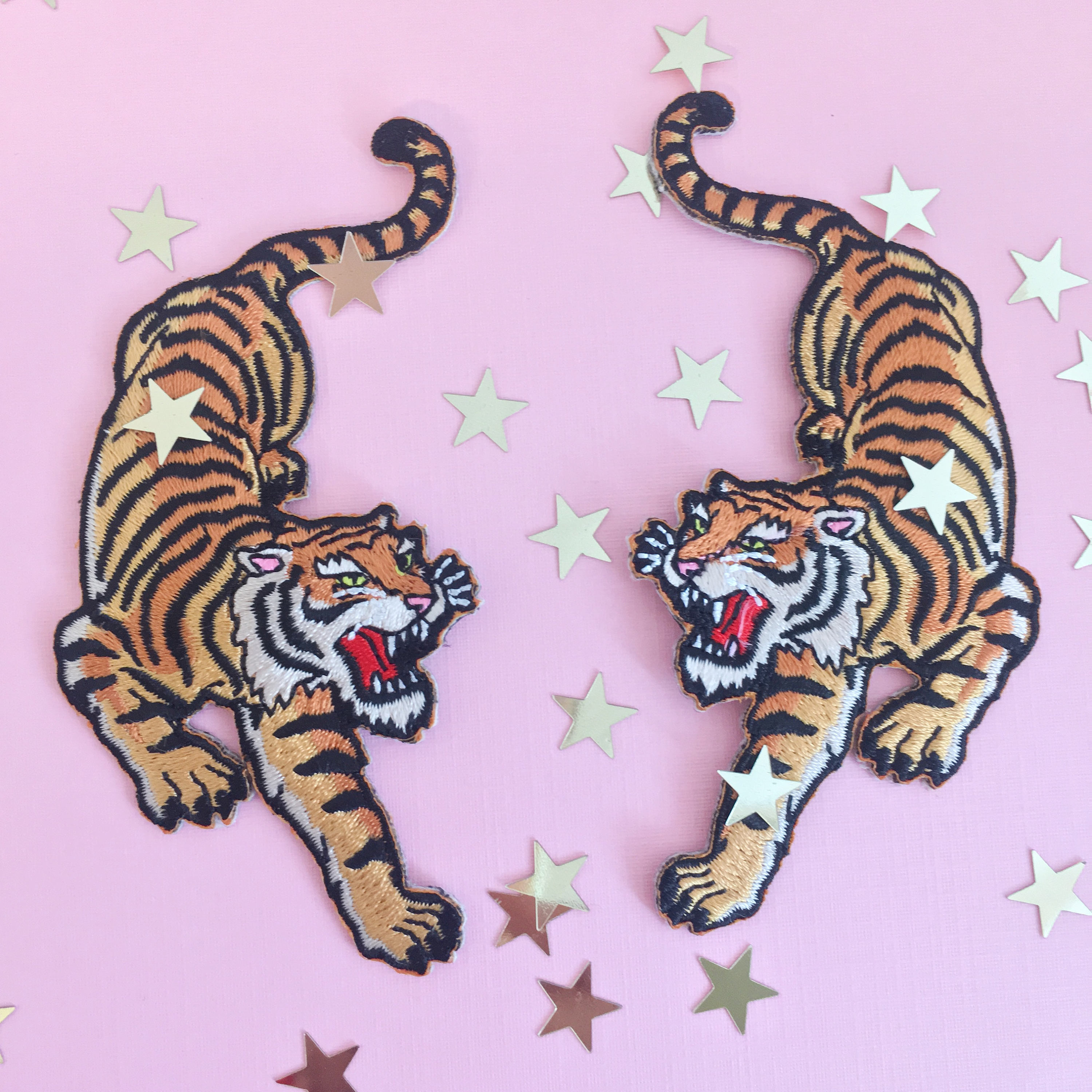 Download Tiger Patch Iron On Embroidered Patches Climbing Tigers