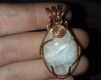 Rainbow moonstone pendant