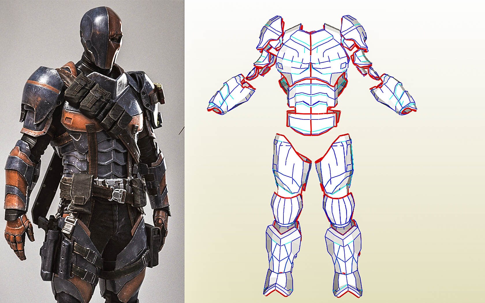 Deathstroke FULL ARMOR TEMPLATES Bonus Helmet Pack an