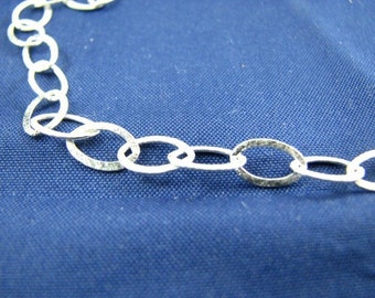 Bulk 5 Feet Sterling Silver Oval Flat Cable Chain 6 X 9 mm