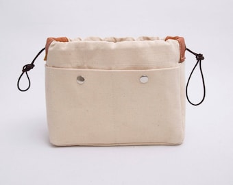 Purse organizer HERMES BAGS in textured ivory with only inside pockets ,bag insert organizer,make up bag , EXPRESS shipping