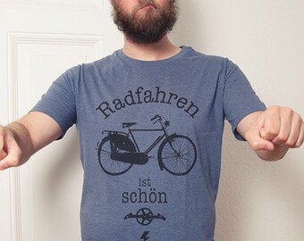 Cycling is men - bio pretty - fair wear T-Shirt - dark Heather blue