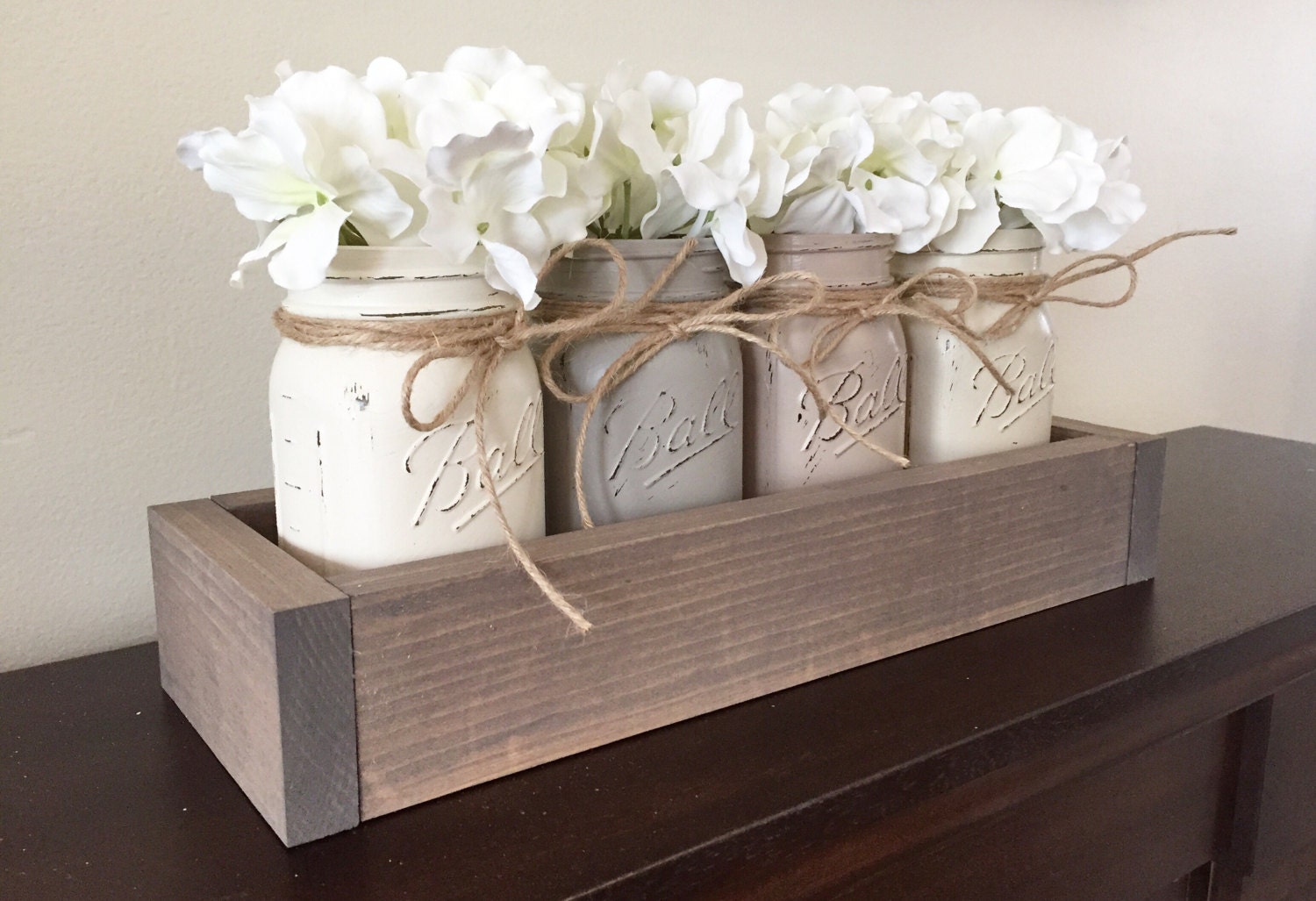 Mason jar planter box rustic decor farmhouse decor mason