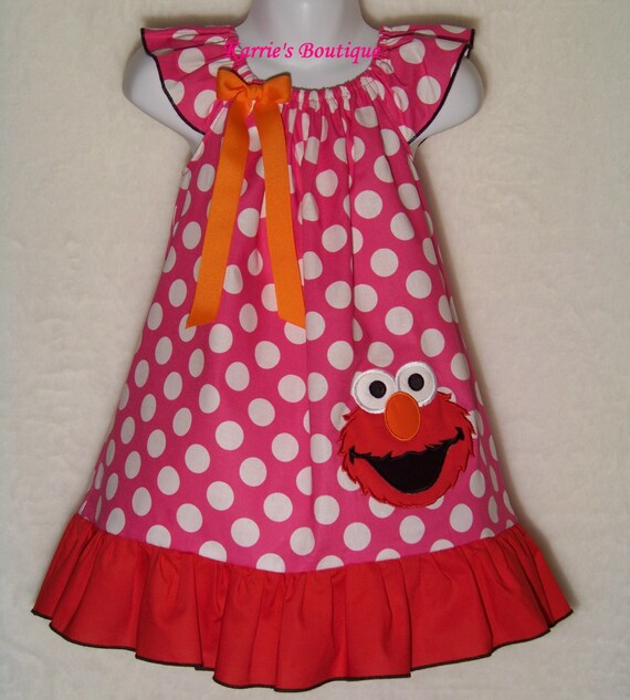 Elmo Dress   Pink Polka Dot   Red   Character   123 Sesame