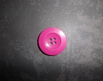 round button plain fuchsia pink 22 mm