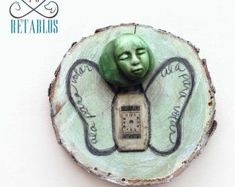 Retablo Folk Art - Proceeds Benefit Animal Rescue, OOAK, Assemblage, Mixed Media