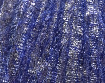 4.50 metres chiffon iridescent very light blue collar, extremely pleated fabric, scarf or headscarf set TM1