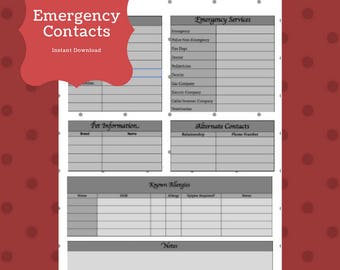 emergency contacts for babysitter