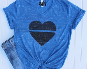 Back the Blue Shirt/ Blue Lives Matter/ Thin Blue Line Shirt/ Police Tank Top/ Support Police Shirt/ LEO/ Law Enforcement/ Wife/ Support