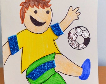 DIY Soccer Make it Yourself Easy Birthday Card Kit for KIDS