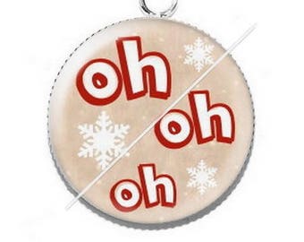 Pendant cabochon resin Merry Christmas happy holidays 3