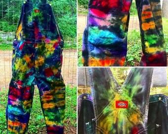 NEW-Made To Order-Tie Dyed Dickies Unisex Cotton Overalls-ALL Sizes/Colors Available