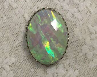 Magnetic Pin, Shawl Pin-Opalescent White