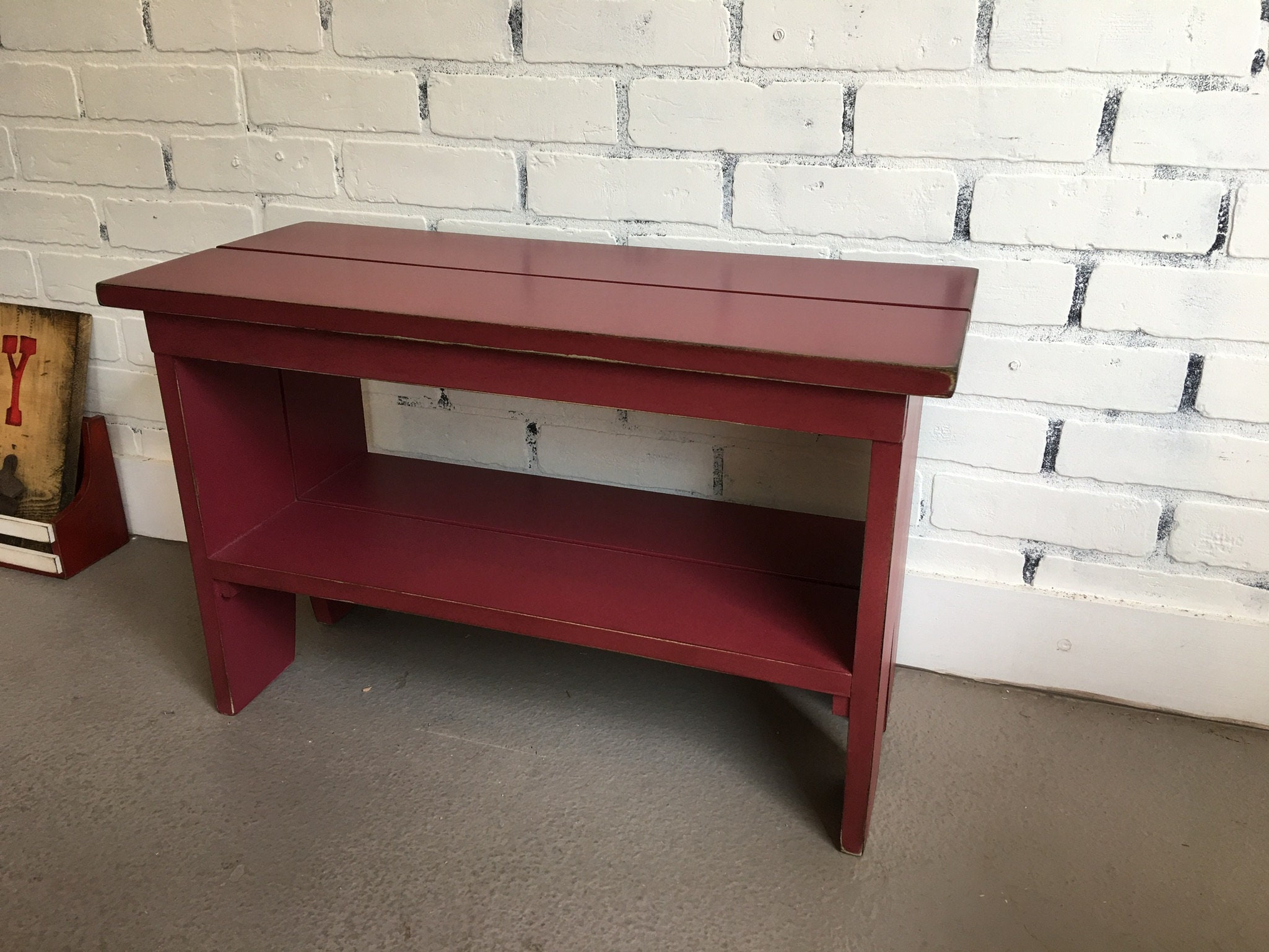 Wooden Bench in Color of Your Choice Indoor Cottage Seating