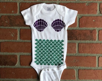Mermaid Outfit - Baby Mermaid - Mermaid Halloween - Mermaid Bodysuit