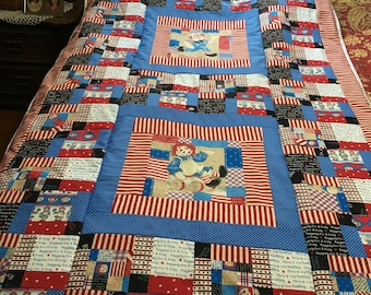 Raggedy Ann and Andy quilt handmade