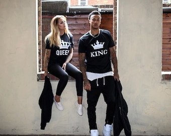 King Queen Couples Shirts, King and Queen Couples Shirt Set, King and queen shirts, 100% cotton, UNISEX