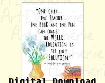 One Child One Teacher One Book And One Pen Can Change The