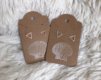 Triangle Stud Earrings Silver or Rose Gold