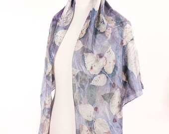 Felted scarf, Silk felt scarf, Silk wrap, leaf inspired scarf, fashion scarf, elegant scarf, wearable art, unique scarf, eco fashion