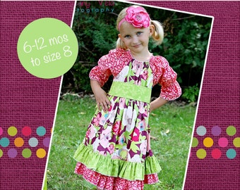 Elena's Twirly Peasant Dress PDF Pattern Now size 6 months to size 8