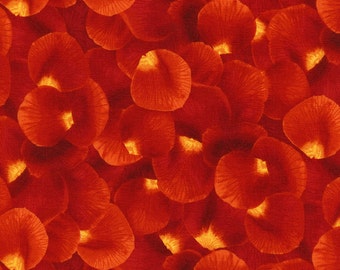 Packed Petals Red Chong-a Hwang Timeless Treasures Fabric 1 yard