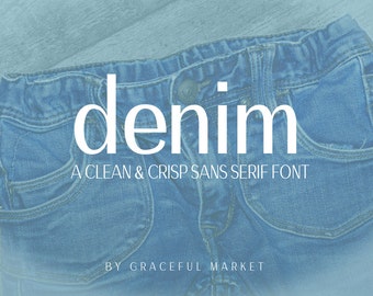 Denim - Sleek Sans Serif Font - Classic - Blogger Logo - Wordpress - Invitation - Wedding Font - Modern - Opentype - Digital font download