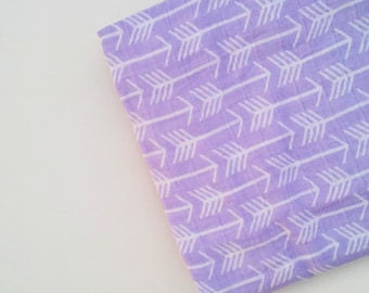 Swaddle blanket, purple arrow swaddle, muslin swaddle, summer baby blanket, girl swaddle blanket, gauze, cotton muslin, lavender arrows