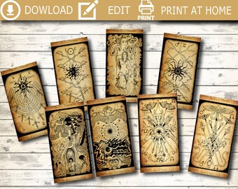 ANTIQUE 78 Tarot, tarot cards, oracle reading,advice,arcane,antique tarot,printable tarot, tarot card deck,downloadable tarot,digital tarot