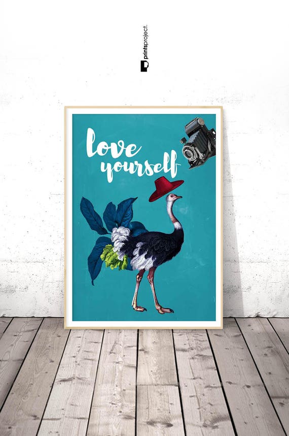 Ostrich Decor Geekery Wall Art Funny Poster Motivational