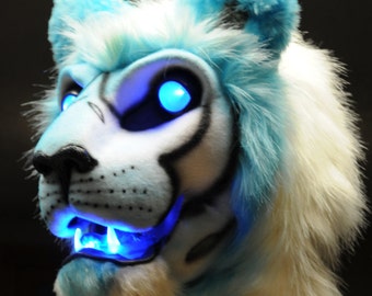 Big cat fursuit head resin base blank with moving jaw