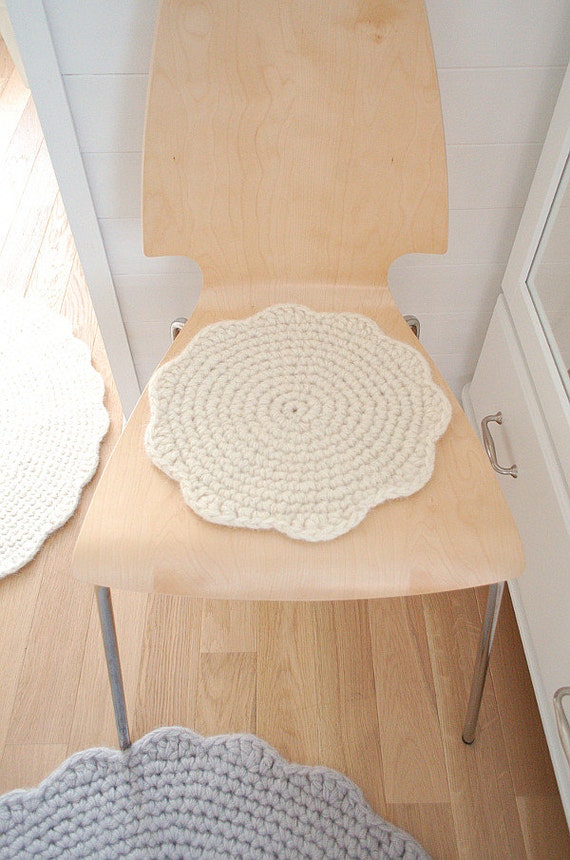 Chair pads crochet wool Seat cushions flower shape Floor